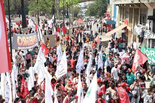 Int Manifestation Contre Gouvernement Président Bolsonaro Sao Paulo Septembre 2021 — Photo