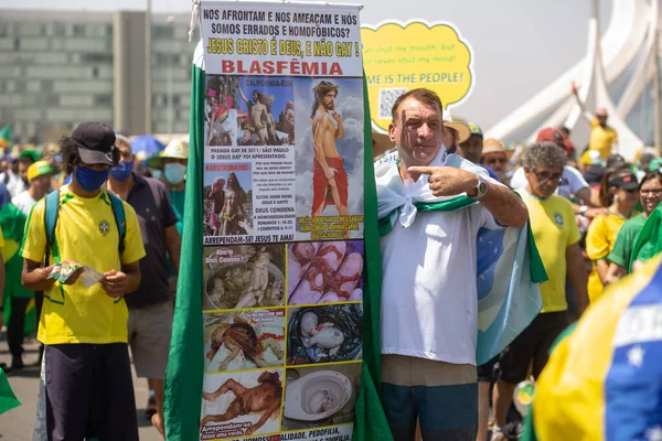 Int Manifestações Pró Bolsonaro Com Agendas Antidemocráticas Setembro Setembro 2021 — Fotografia de Stock
