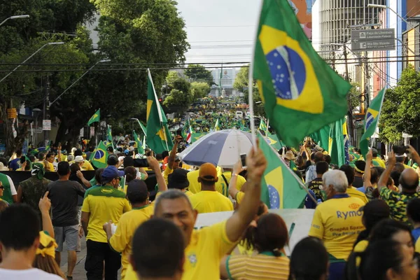 Int Los Manifestantes Apoyan Gobierno Bolsonaro Manaus Septiembre 2021 Manaus —  Fotos de Stock