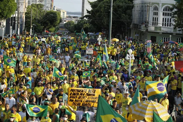 Int Manifestanti Sostengono Governo Bolsonaro Manaus Settembre 2021 Manaus Amazonas — Foto Stock