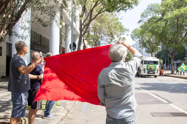 Int Camionisti Protestano Favore Bolsonaro Nel Centro Rio Janeiro Settembre — Foto Stock