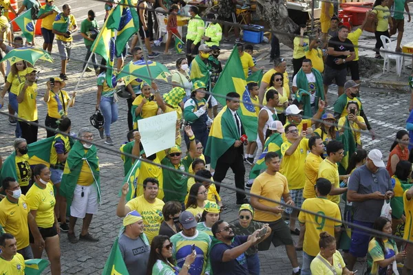 Int Manifestantes Apoiam Governo Bolsonaro Manaus Setembro 2021 Manaus Amazonas — Fotografia de Stock