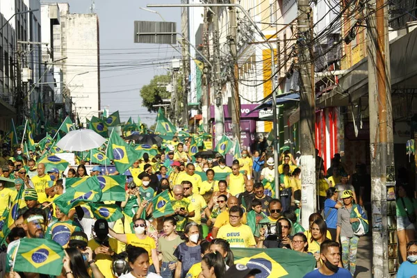 Int Manifestanti Sostengono Governo Bolsonaro Manaus Settembre 2021 Manaus Amazonas — Foto Stock