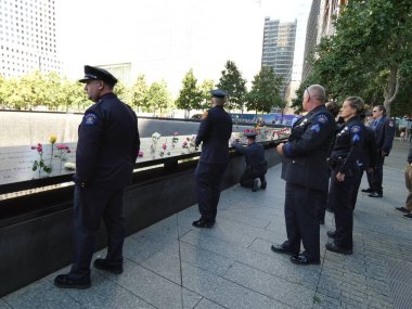  New York 11 Eylül terörist saldırılarının 20. yıldönümünü kutluyor. 11 Eylül 2021, Sıfır Noktası, Manhattan, New York, ABD: Başkan Joseph Biden, eski başkanlar Barack Obama ve Bill Clinton ve eşleri katıldı