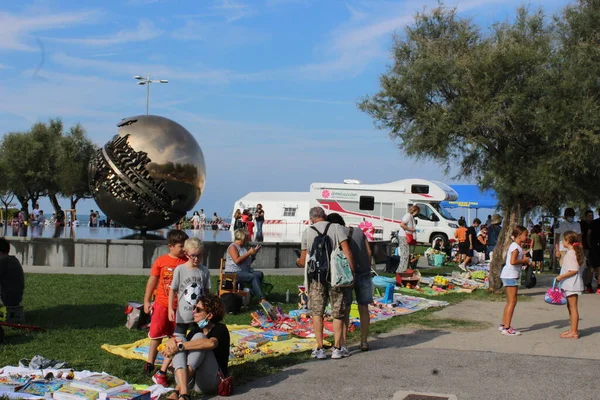 Movimento Alla Tradizionale Fiera San Nicola Pesaro Settembre 2021 Paraso — Foto Stock