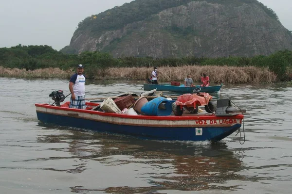 September 2021 Rio Janeiro Medlemmar Canal Anil Artisanal Fishermen Association — Stockfoto