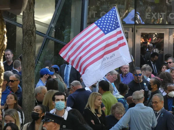 New York Ünnepélyes Megfigyelők Évfordulója Terrorista Sztrájkok 2021 Szeptember Ground — Stock Fotó