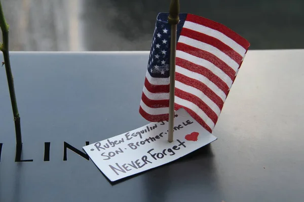 Families Deceased Pay Tribute Ground Zero Memorial September 2021 New — Stock Photo, Image