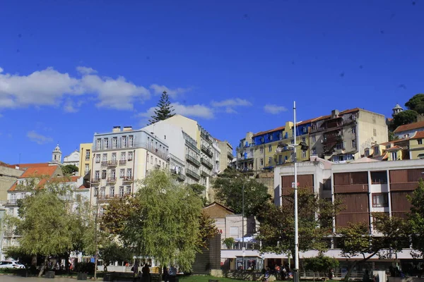 Martim Moniz Plein Lissabon September 2021 Lissabon Portugal Beweging Het — Stockfoto