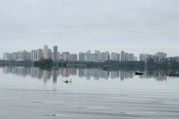 Pescadores Protestan Contra Contaminación Lagoas Jacarepagua Septiembre 2021 Río Janeiro — Foto de Stock