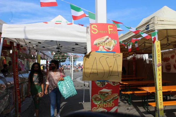 Movimiento Tradicional Feria Sao Nicola Pesaro Septiembre 2021 Paraso Italia —  Fotos de Stock