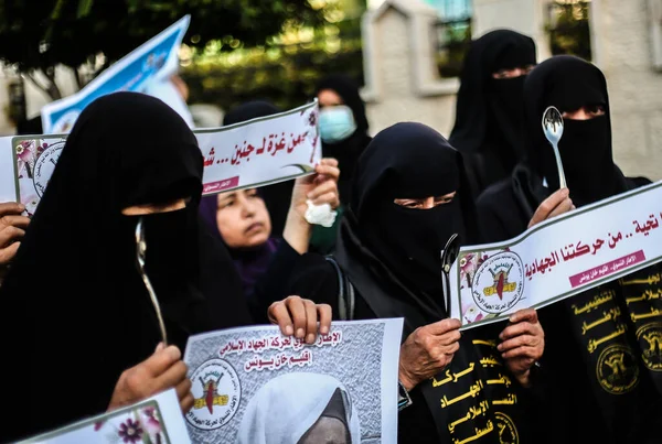 Mulheres Palestinas Protestam Por Prisioneiros Que Escaparam Prisão Israel Setembro — Fotografia de Stock