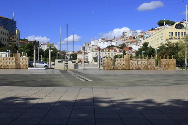 Plaza Martim Moniz Lisboa Septiembre 2021 Lisboa Portugal Movimiento Plaza —  Fotos de Stock