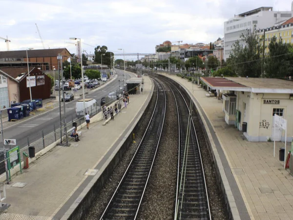 September 2021 Lissabon Portugal Bewegung Santos Der Ersten Station Richtung — Stockfoto