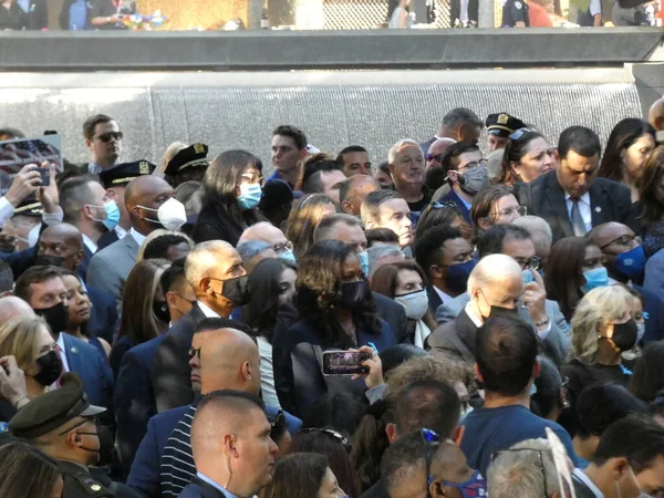  New York 11 Eylül terörist saldırılarının 20. yıldönümünü kutluyor. 11 Eylül 2021, Sıfır Noktası, Manhattan, New York, ABD: Başkan Joseph Biden, eski başkanlar Barack Obama ve Bill Clinton ve eşleri katıldı