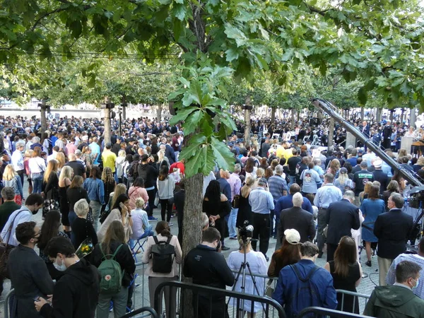 Nova Iorque Celebra Solenemente Vigésimo Aniversário Das Greves Terroristas Setembro — Fotografia de Stock