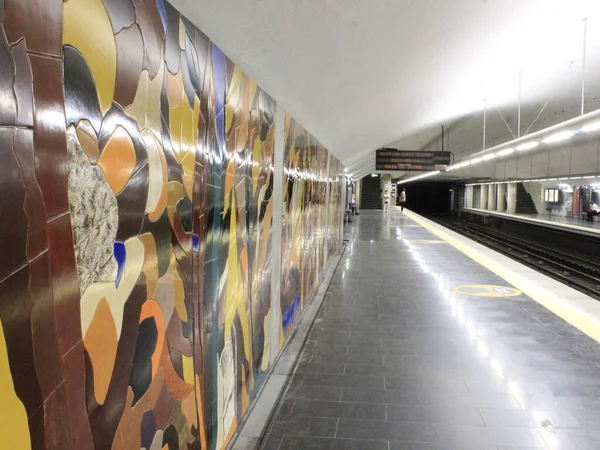 Station Métro Arroios Lisbonne Rouvre Après Ans Construction Septembre 2021 — Photo