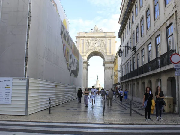 Movimento Pessoas Pelas Ruas Praças Lisboa Setembro 2021 Lisboa Portugal — Fotografia de Stock