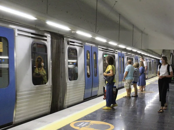 Lissabons Tunnelbanestation Arroios Öppnar Igen Efter Års Byggnation September 2021 — Stockfoto