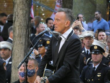 American Rock Star Bruce Springsteen Headlines Ground Zero 9/11 Commemoration. Sept 11, 2021, Ground Zero, Manhattan, NY, USA: Attended by President Joseph Biden, Former Presidents Barack Obama and Bill Clinton