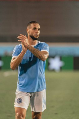 NYCFC ve FC Dallas arasında Amerikan Futbolu. 14 Eylül 2021, Harrison, New Jersey, ABD: NYCFC ve FC Dallas, Red Bull Arena, Harrison New Jersey 'de oynanan Major League Soccer (MLS) maçında 3-3 berabere kaldılar.