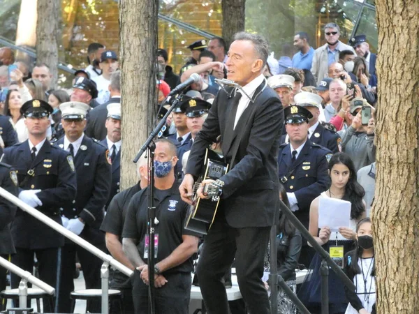 American Rock Star Bruce Springsteen Headlines Ground Zero Conmemoración Septiembre — Foto de Stock