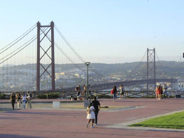 Památník Cristo Reie Lisabonu Září 2021 Lisabon Portugalsko Pohled Pohyb — Stock fotografie