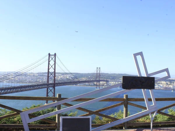 Monumento Cristo Rei Lisboa Septiembre 2021 Lisboa Portugal Vista Movimiento —  Fotos de Stock