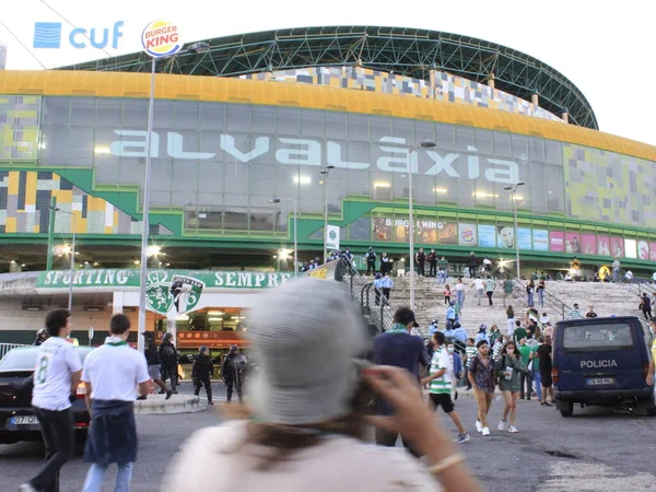 Movimiento Fans Para Partido Entre Sporting Ajax Por Champions League — Foto de Stock