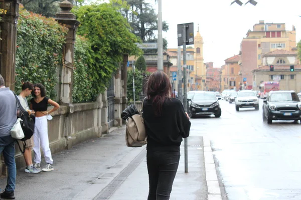 Σεπτεμβρίου 2021 Μπολόνια Ιταλία Τουριστική Κίνηση Στην Μπολόνια Που Βρίσκεται — Φωτογραφία Αρχείου