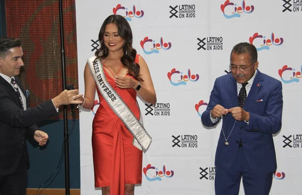 Novo Miss Universo Andrea Meza Nomeada Madrina Comissão Latina Aids — Fotografia de Stock