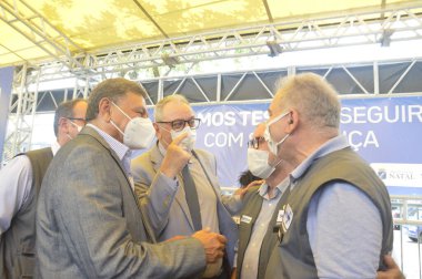 (Brezilya Sağlık Bakanı Marcelo Queiroga, Ulusal Coronavirus Test Genişleme Planı 'nın Natal' da başlatılması sırasında. 17 Eylül 2021, Natal, Rio Grande do Norde, Brezilya: Brezilya Sağlık Bakanı Marcelo Queiroga