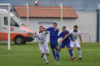 (Paulista Futbol Kupası: Sao Caetano ve Portuguesa. 17 Eylül 2021, Sao Caetano, Sao Paulo, Brezilya: Sao Caetano 'dan Funk şarkıcısı ve şimdi de futbolcu Livinho, Portekiz' e karşı oynadıkları maçta Paulista Futbol Kupası 'nın ikinci turu için geçerlidir.