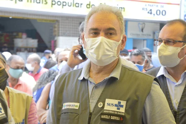 Int Ministro Della Sanità Brasiliano Marcelo Queiroga Durante Lancio Del — Foto Stock