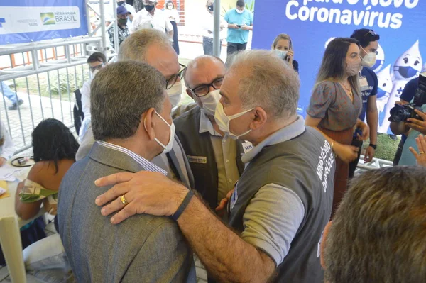 Brezilya Sağlık Bakanı Marcelo Queiroga Ulusal Coronavirus Test Genişleme Planı — Stok fotoğraf