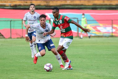 (SPO) Brezilya 4. Lig Şampiyonası: Portuguesa ve Caxias-RS. 18 Eylül 2021, Sao Paulo, Brezilya: Portekiz ve Caxias-RS arasındaki futbol maçı, Brezilya Futbol Şampiyonası 4. Lig 'in ikinci etabının rövanşı için geçerlidir.