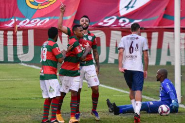 (SPO) Brezilya 4. Lig Şampiyonası: Portuguesa ve Caxias-RS. 18 Eylül 2021, Sao Paulo, Brezilya: Portekiz ve Caxias-RS arasındaki futbol maçı, Brezilya Futbol Şampiyonası 4. Lig 'in ikinci etabının rövanşı için geçerlidir.