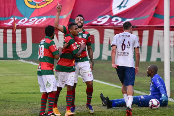 (SPO) Brezilya 4. Lig Şampiyonası: Portuguesa ve Caxias-RS. 18 Eylül 2021, Sao Paulo, Brezilya: Portekiz ve Caxias-RS arasındaki futbol maçı, Brezilya Futbol Şampiyonası 4. Lig 'in ikinci etabının rövanşı için geçerlidir.