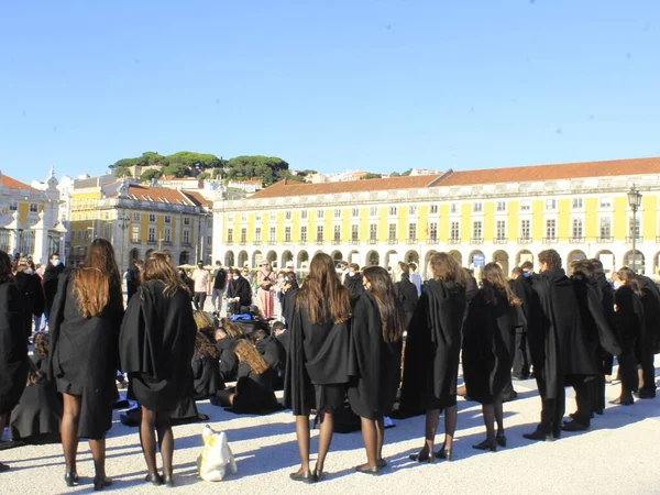 Int Estudiantes Primer Año Universidad Lisboa Participan Ritual Las Aguas —  Fotos de Stock