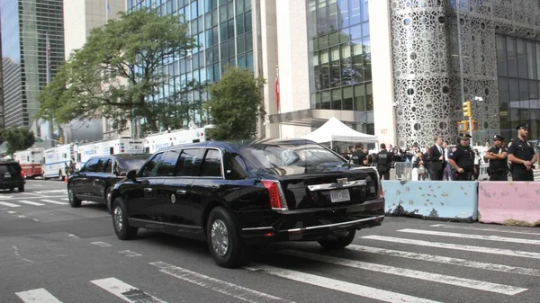 第76回国連総会におけるジョー バイデンの到着 2021年9月21日 米国ニューヨーク市 米国のジョー バイデン大統領のニューヨークでの第76回国連総会出席のための到着 — ストック写真