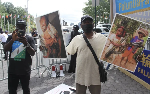 Nigerians Protest 76Th Sessions General Assembly September 2021 New York — Stock Photo, Image