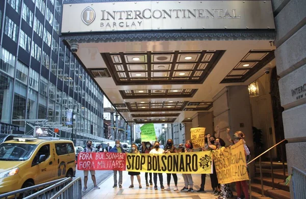 Novo Protesto Contra Presidente Brasileiro Barclay Hotel Antes 76A Sessão — Fotografia de Stock