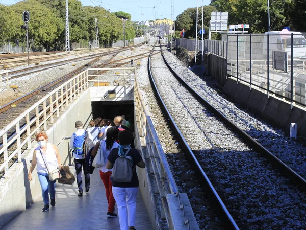 Int Rörelse Inom Kollektivtrafiken Oeiras September 2021 Oeiras Portugal Rörelse — Stockfoto