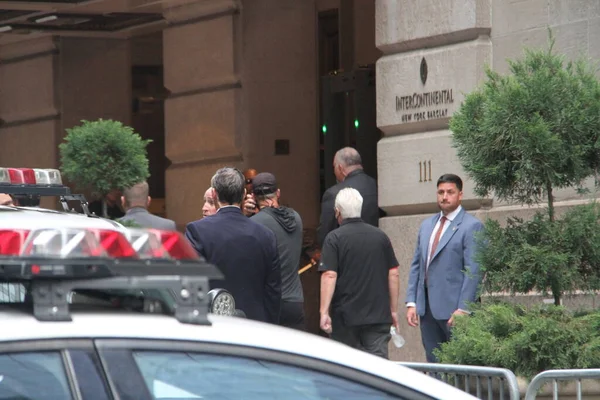 Szigorú Biztonság Biden Elnök Számára New York Barclay Hotelben Ensz — Stock Fotó