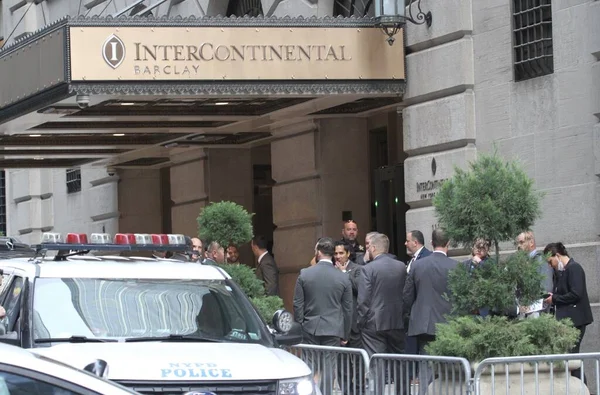 Segurança Apertada Para Presidente Biden Barclay Hotel Nova York Durante — Fotografia de Stock