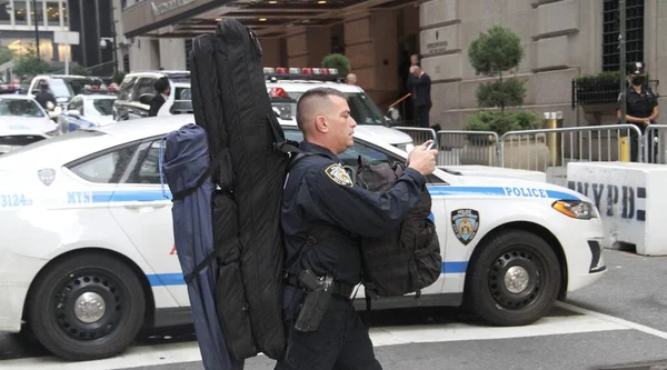 Seguridad Estricta Para Presidente Biden Hotel Barclay Nueva York Durante — Foto de Stock