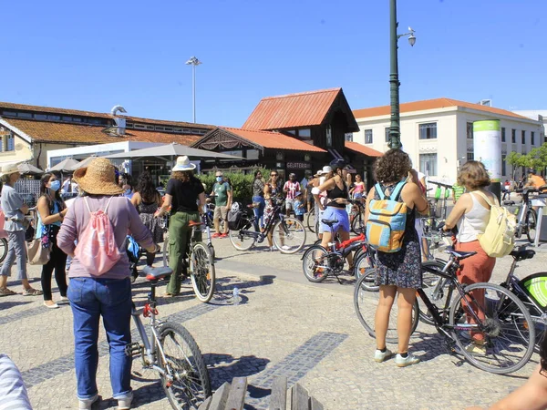 Общественность Участвует Лиссабонской Фешенебельной Велопробеге Сентября 2021 Года Лиссабон Португалия — стоковое фото