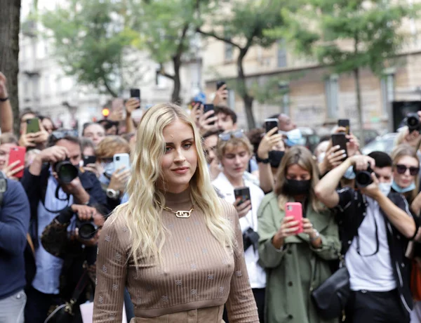 Int Valentina Ferragni Partecipa Alla Sfilata Fendi Durante Settimana Della — Foto Stock