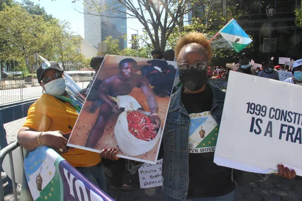 New Nigerianer Protesterar Sessionen Generalförsamling September 2021 New York Usa — Stockfoto