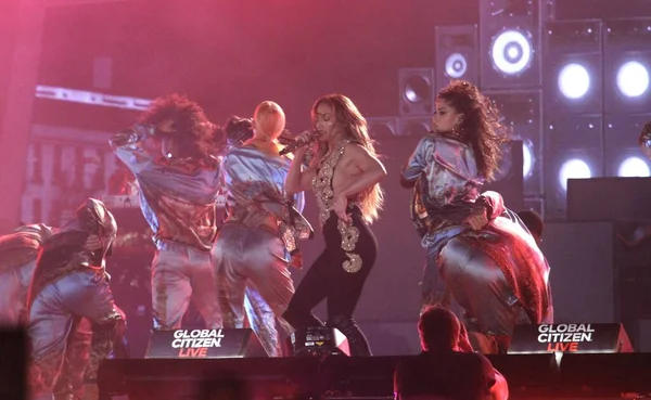 Nowość Jennifer Lopez Występuje Global Citizen Live Nowym Jorku Września — Zdjęcie stockowe